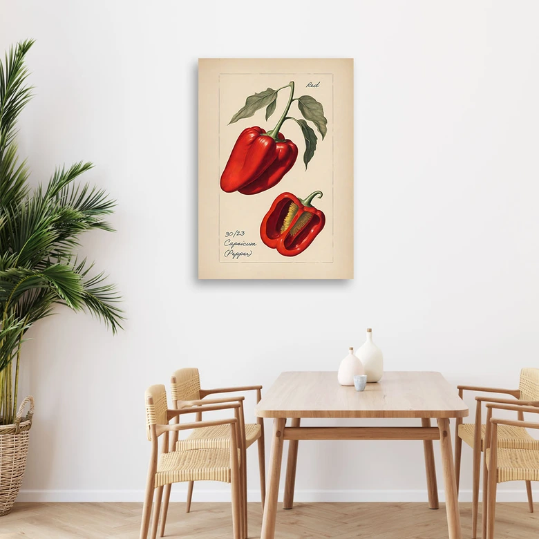 Leinwandbild, Gemüse Weinlese Paprika 