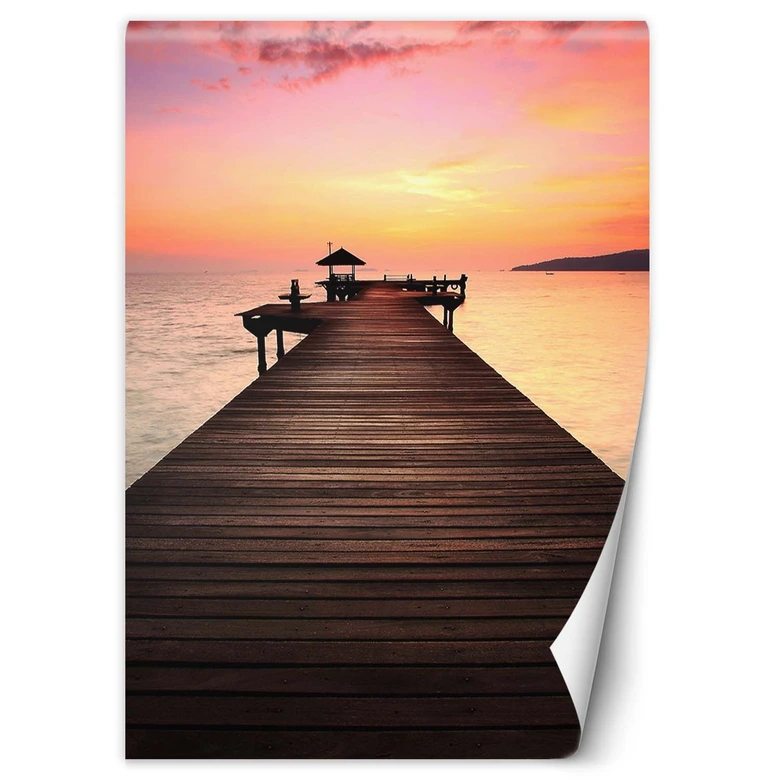 Fototapete, Sonnenuntergang und die Brücke 