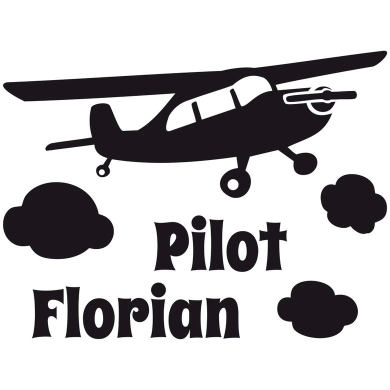 Wandtattoo + Name Pilot 