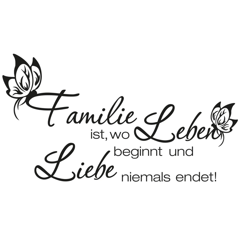 Wandtattoo Familie ist wo Leben beginnt... 