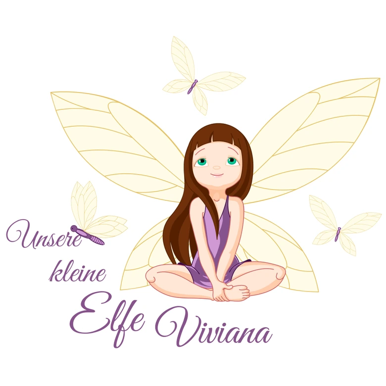 Wandtattoo + Name Unsere kleine Elfe 