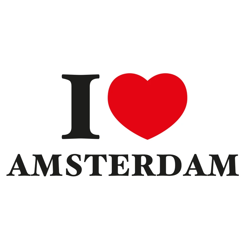 Muursticker I love Amsterdam 