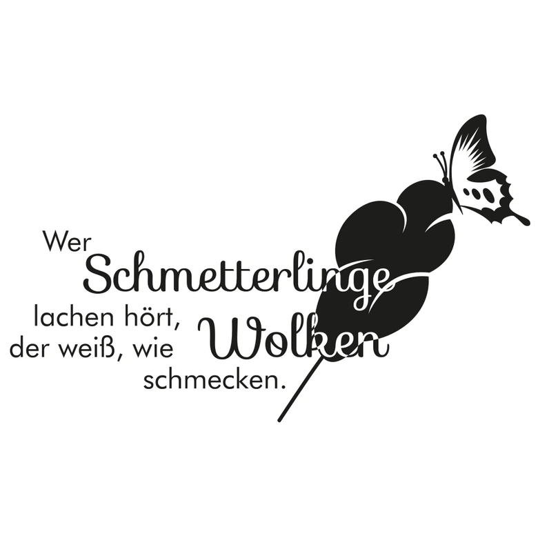 Wandtattoo Wer Schmetterlinge lachen hört... 2 