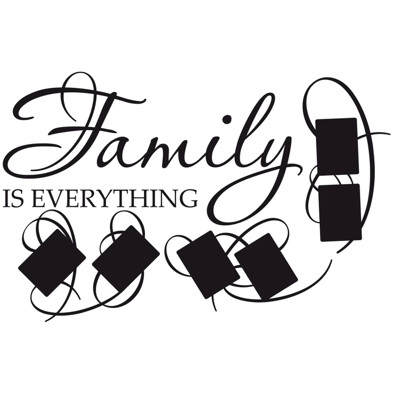 Family is everything + Photo space Wall sticker 
