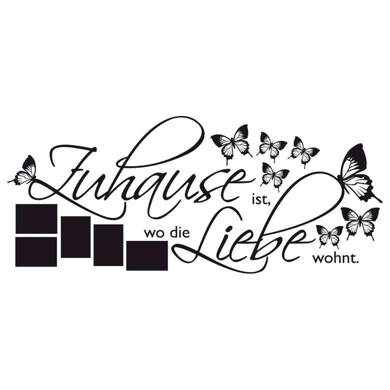 Wandtattoo Zuhause ist... mit Platz für Fotos 