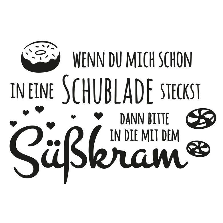 Wandtattoo Schublade mit Süßkram 