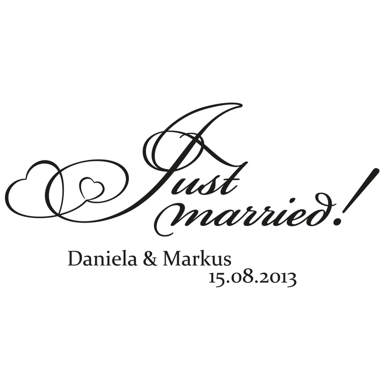 Name + Just married! Wall sticker 