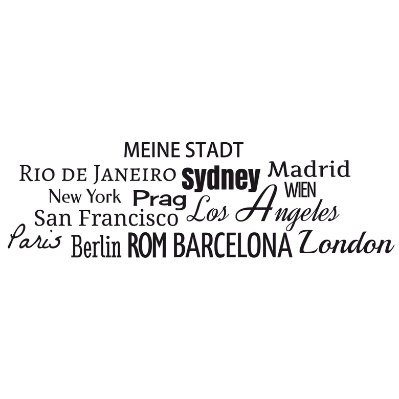 Wandtattoo + Name - Städte Banner 