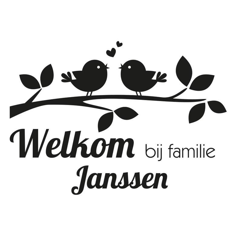 Wandtattoo + Name Welkom bij familie 