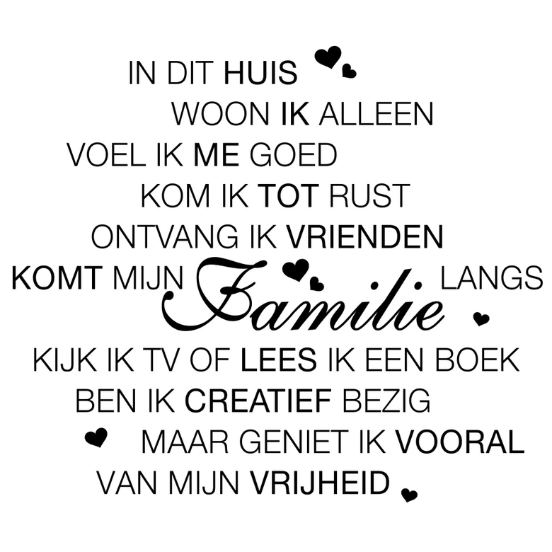 Muursticker In dit huis 3 