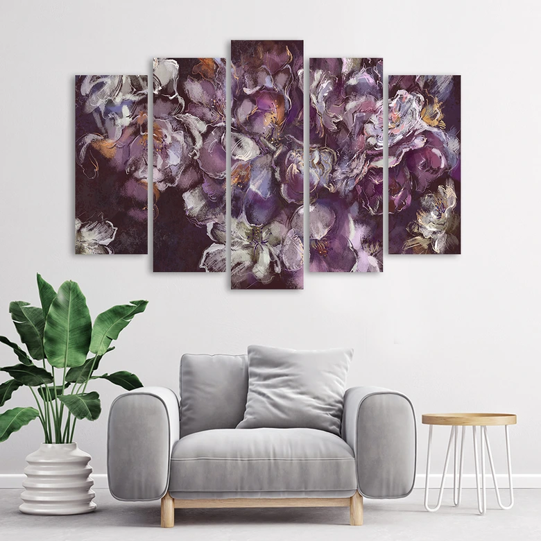 Leinwandbild 5 teilig, Iris Blume 
