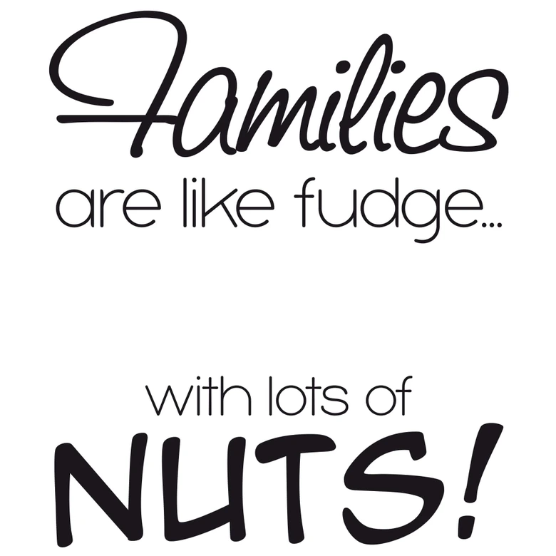 Adesivo murale - Families are like fudge... (2 colori) 