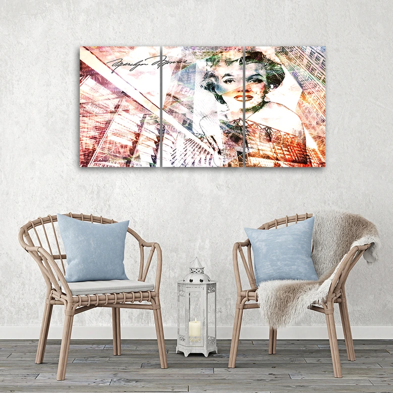 Leinwandbild 3-teilig, Marilyn Monroe 