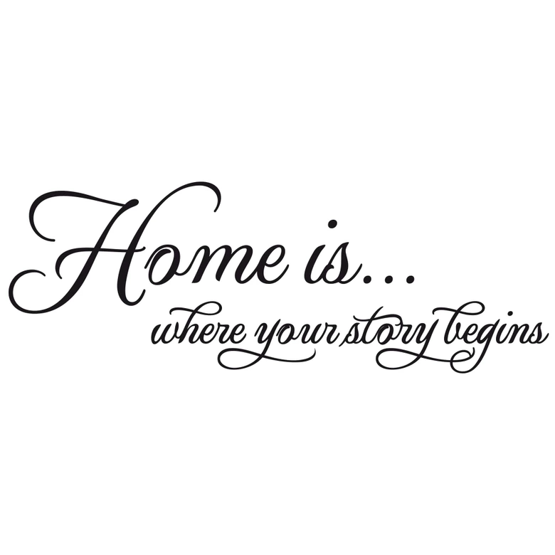 Wandtattoo Home is where your story begins. 