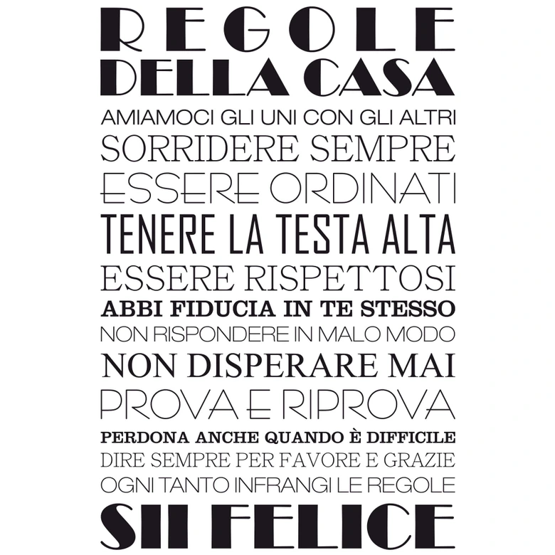Sticker mural - Regole della casa 1 