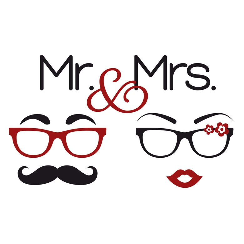 Mr. & Mrs. Hipster Wall sticker 