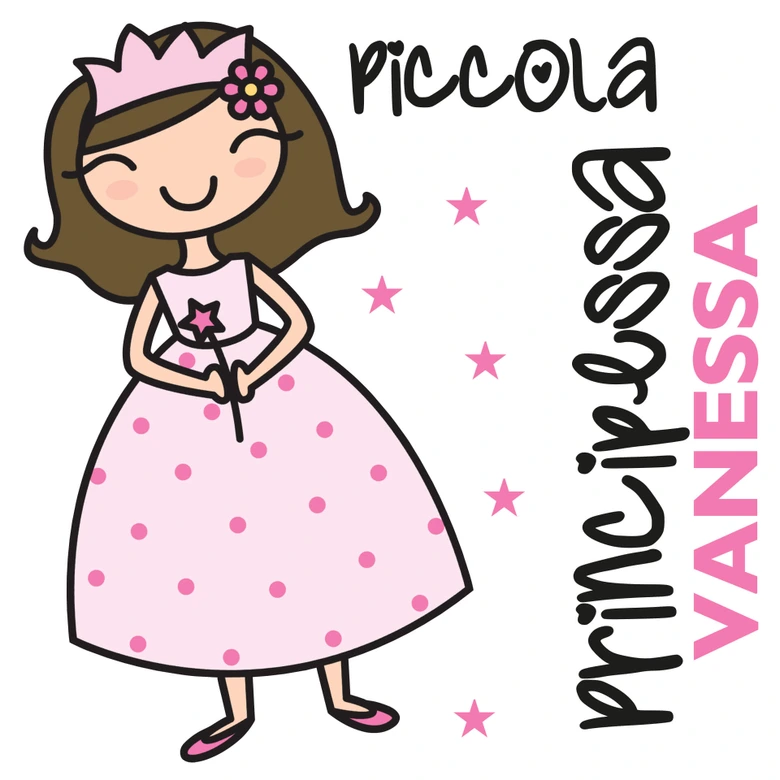 Wandtattoo + Name Piccola Principessa 