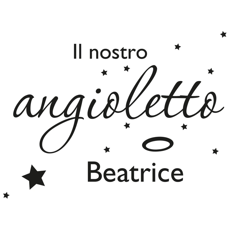 Wandtattoo + Name Il nostro angioletto 