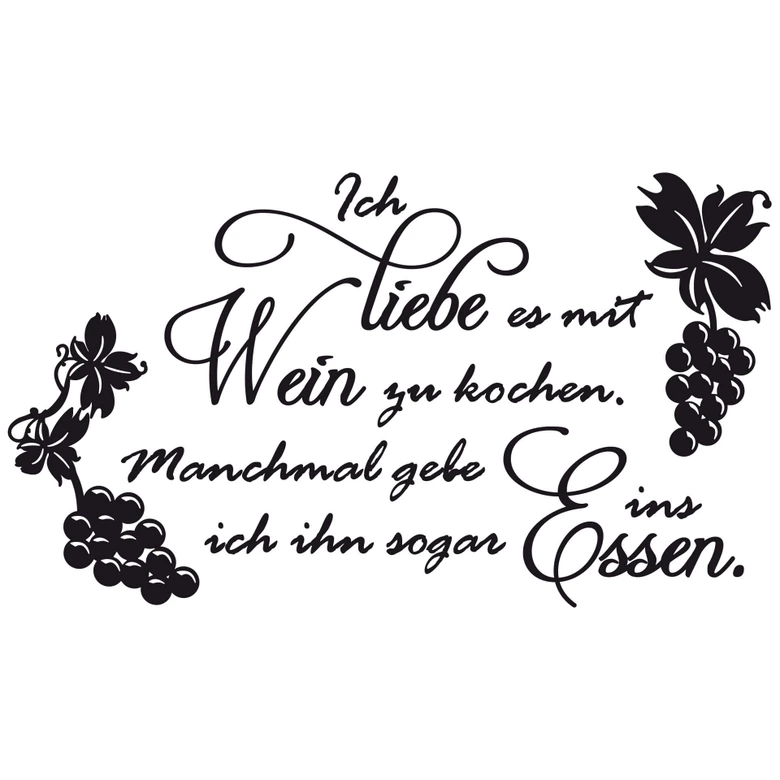 Wandtattoo Ich liebe es mit Wein zu kochen... 