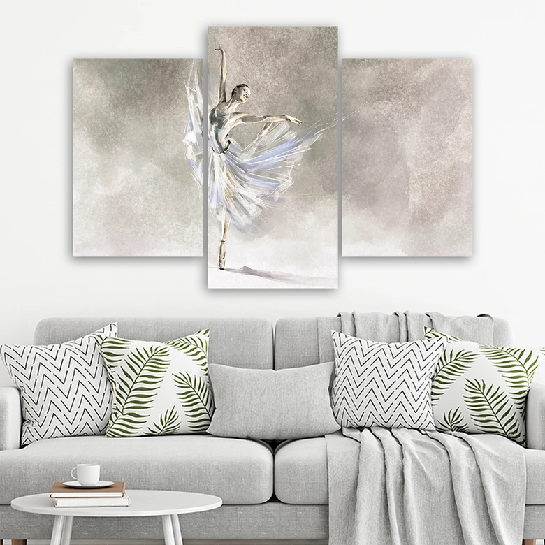 Leinwandbild 3 teilig, Ballerina Pirouet 