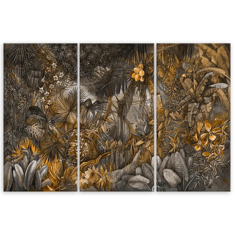 Leinwandbild 3 teilig, Tiefer Dschungel 
