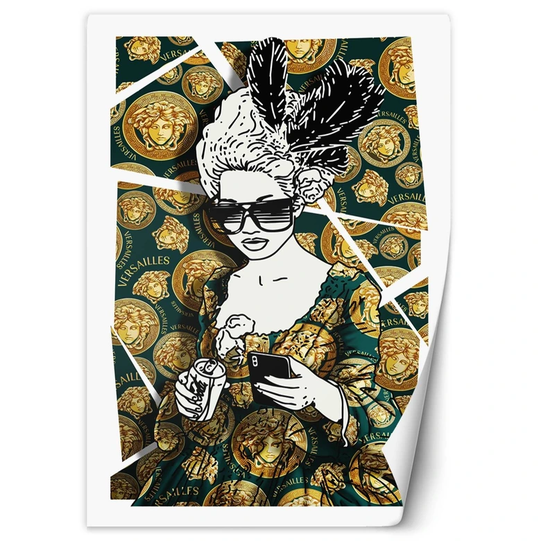 Fototapete, Modern Frau Gold 