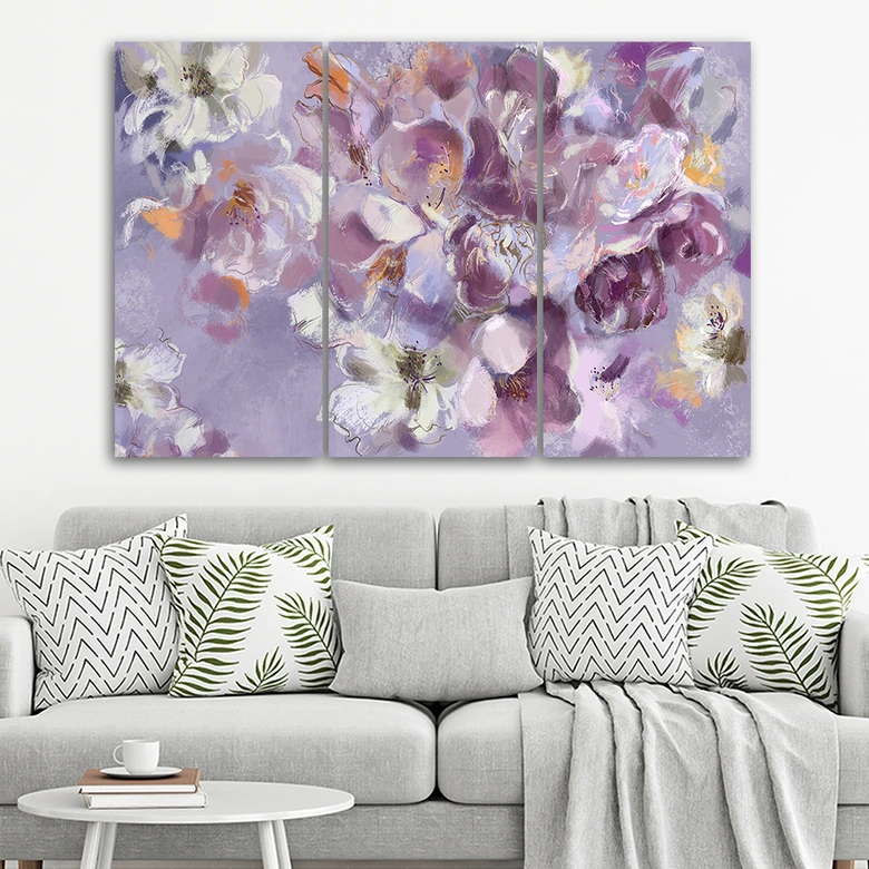 Leinwandbild 3 teilig, Iris Blume 