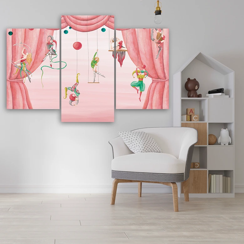 Leinwandbild 3 teilig, Zirkusakrobat 