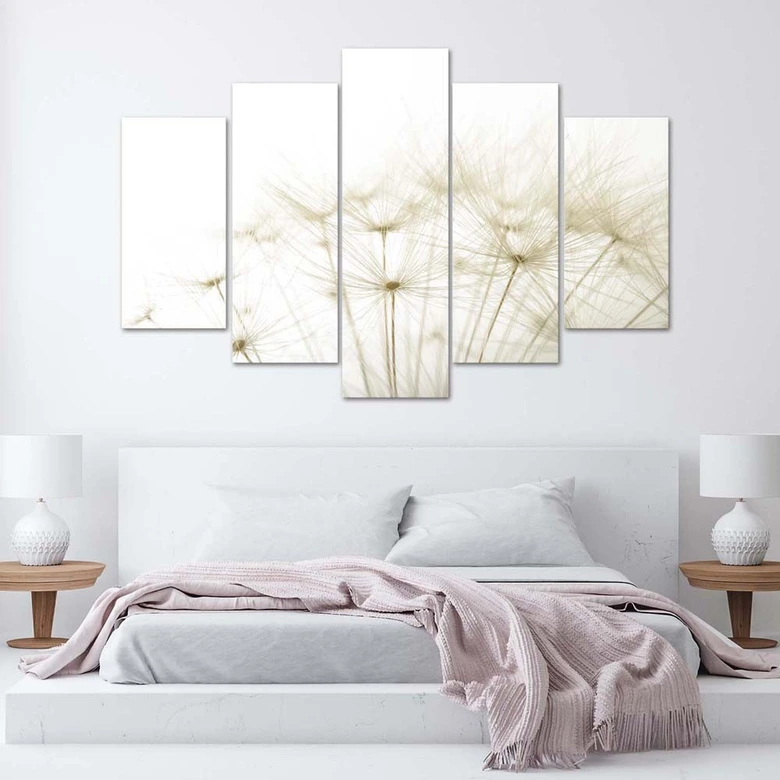 Leinwandbild 5 teilig, Gebläse Blume Natur 