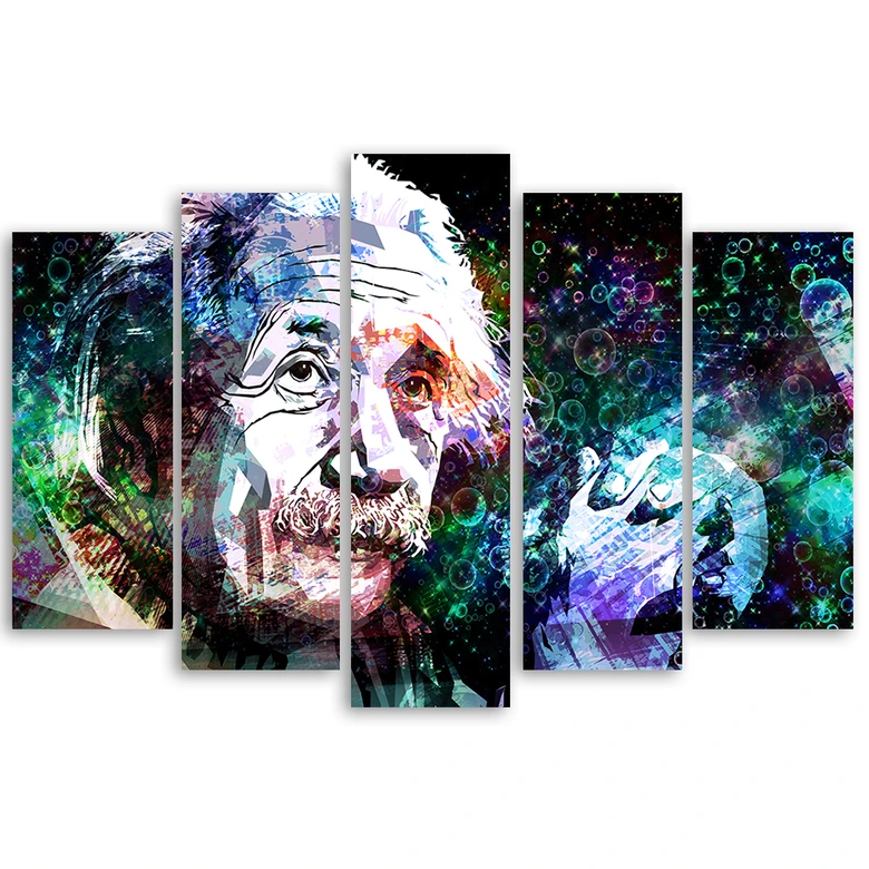 Canvas print 5 stuks, Albert Einstein 