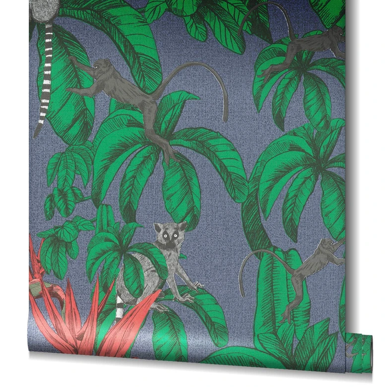 Vliestapete Illustration Modern, Natur in Blau  