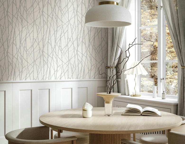 Vliestapete Streifen Modern in Creme  