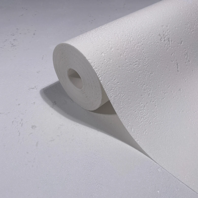 Vliestapete in metallischer Betonoptik weiß Uni 