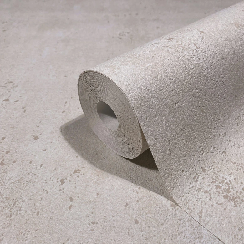 Vliestapete in schimmernder Betonoptik beige Uni 