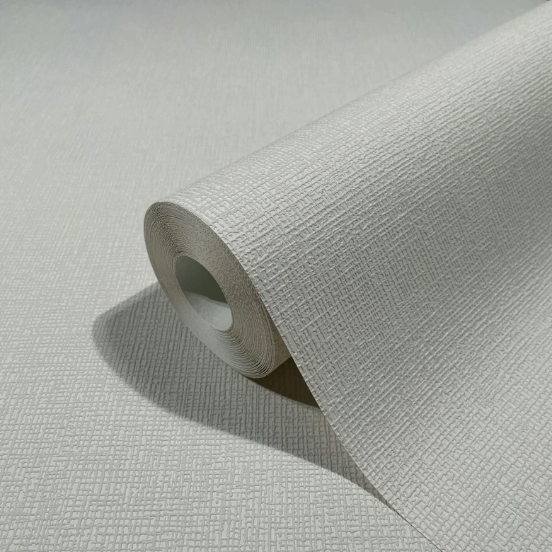Vliestapete in textiler Struktur grau, beige Uni 