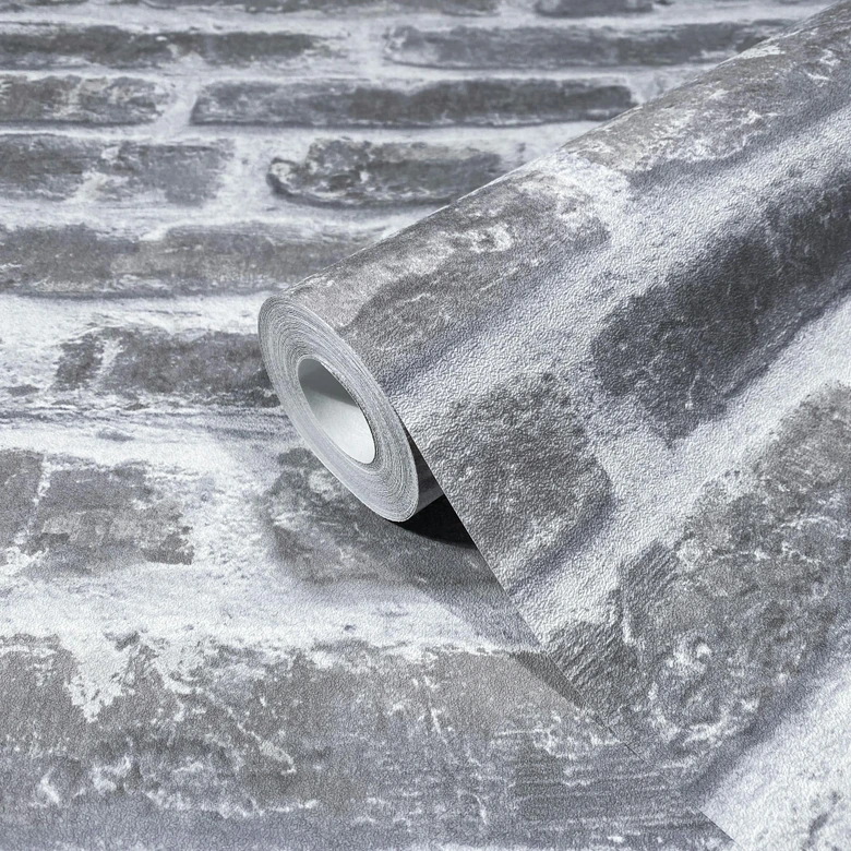 steenlook behang, vliesbehang Novamur Jackie greige 