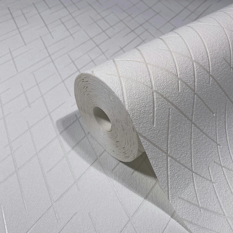 Vliestapete mit geometrischen Rauten weiß Grafisch 