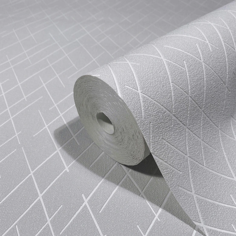 Vliestapete mit geometrischen Rauten grau Grafisch 