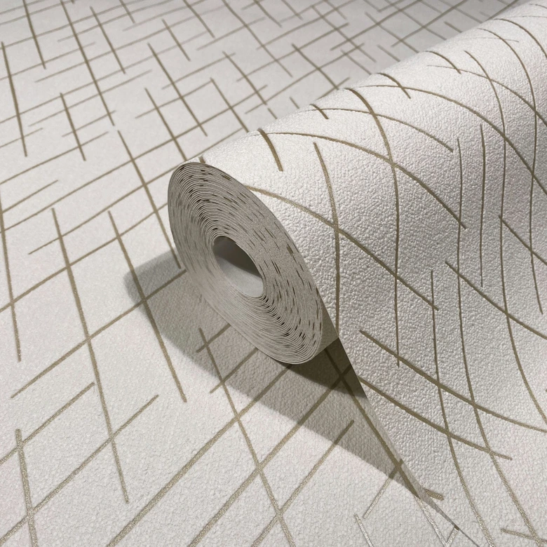 Vliestapete mit geometrischen Rauten beige Grafisch 