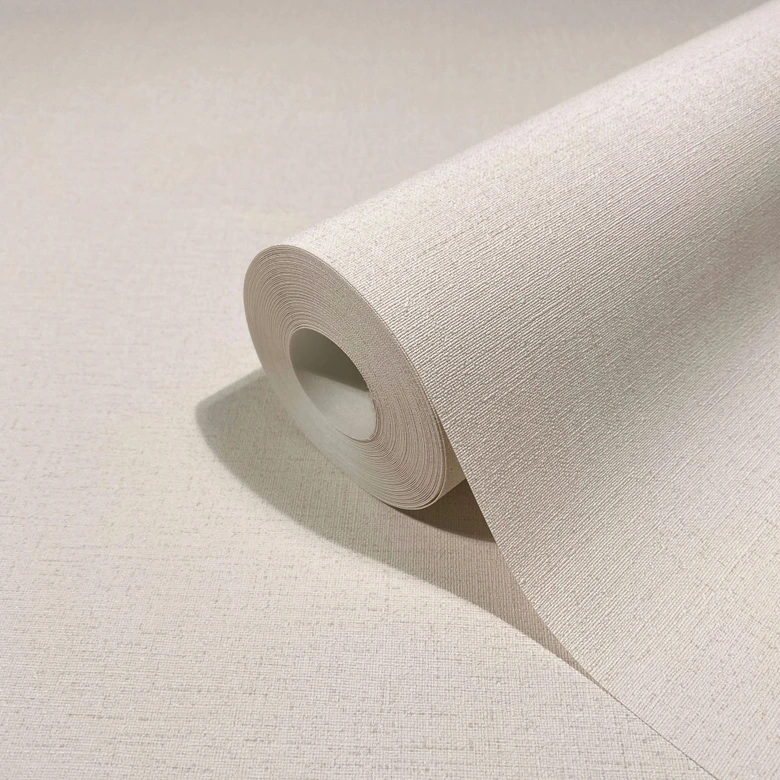 Vliestapete als Uni mit leichter Struktur beige Textiloptik 