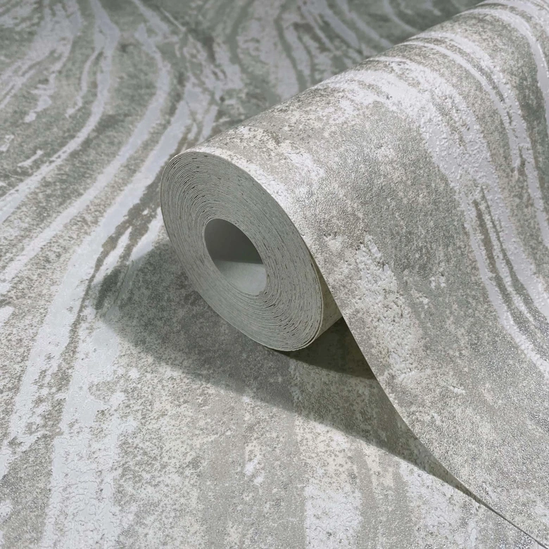 Vliestapete Beton, Wellen Grafisch Modern in Beige 