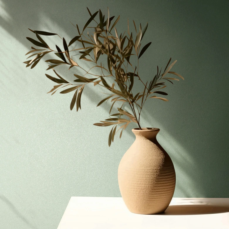 Papel pintado no tejido texturado liso moderno mate en verde claro 