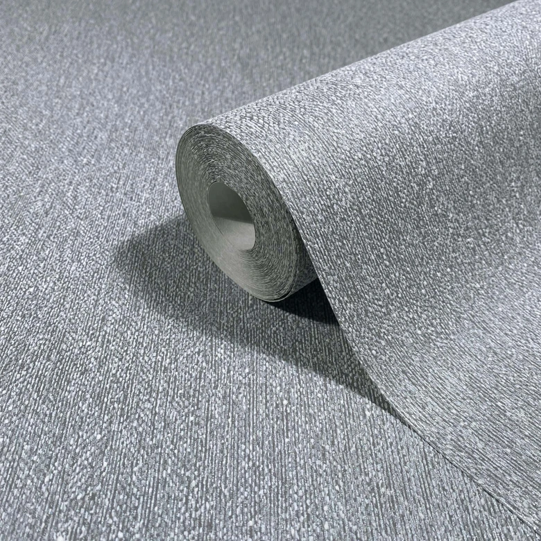 Vliestapete Uni, Textil Uni Klassisch in Grau 
