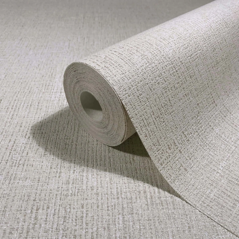 Vliestapete Uni, Textil Uni Modern in Beige 