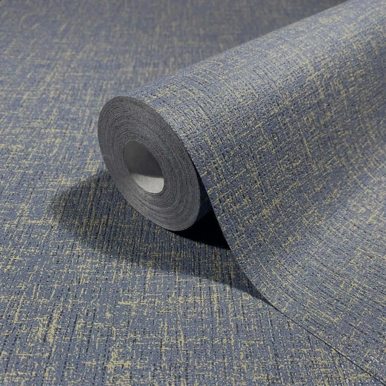 Vliestapete Uni, Textil Uni Modern in Schwarz 