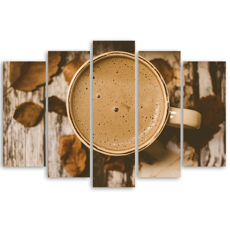 Leinwandbild 5 teilig, Vintage Retro Kaffee 