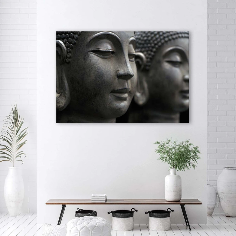 Leinwandbild, Buddha-Figuren 