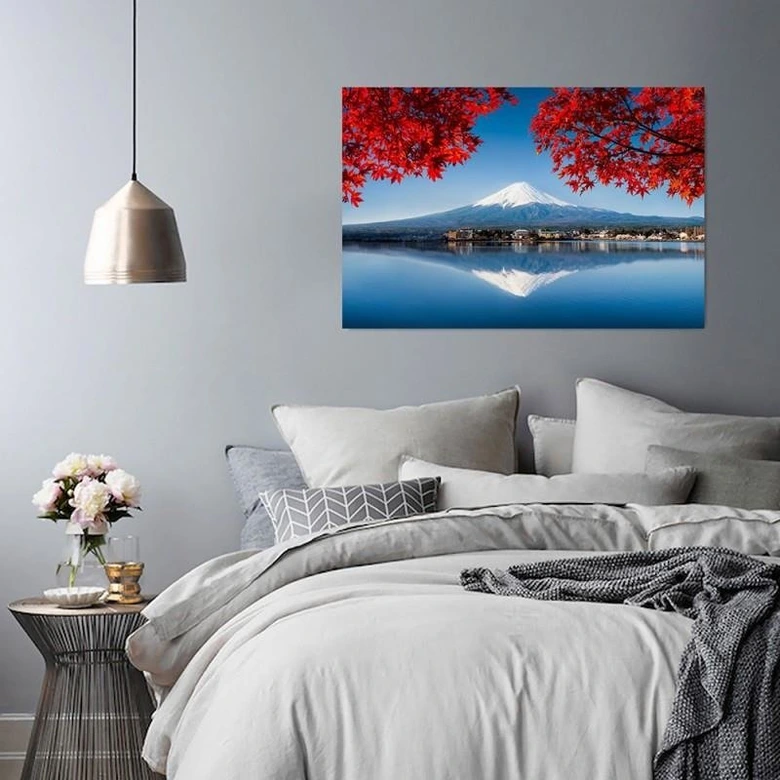 Canvasbillede, Fuji-bjerget Japan landskab 