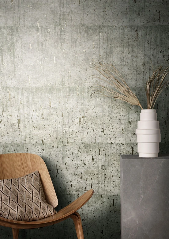 Vliestapete mit glänzender Betonoptik grau, beige Struktur 