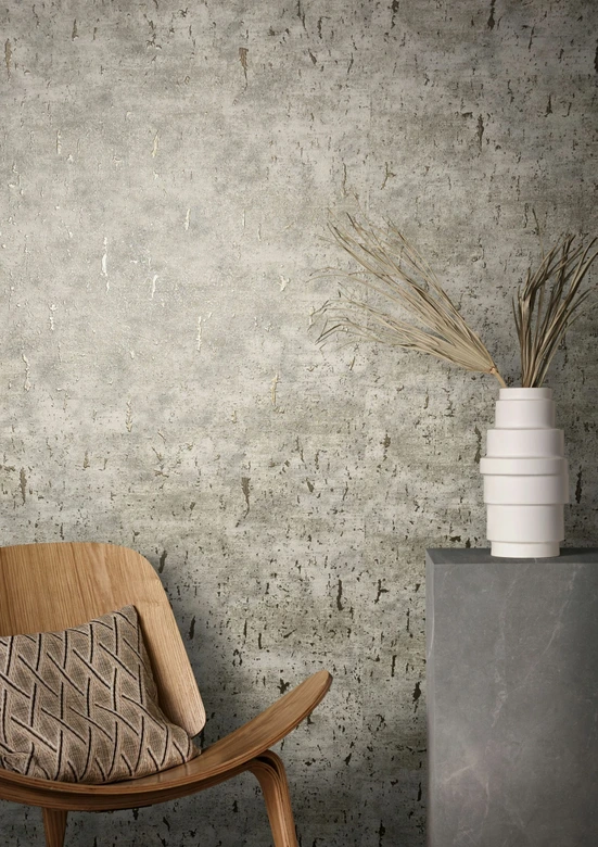 Vliestapete mit glänzender Betonoptik beige Struktur 